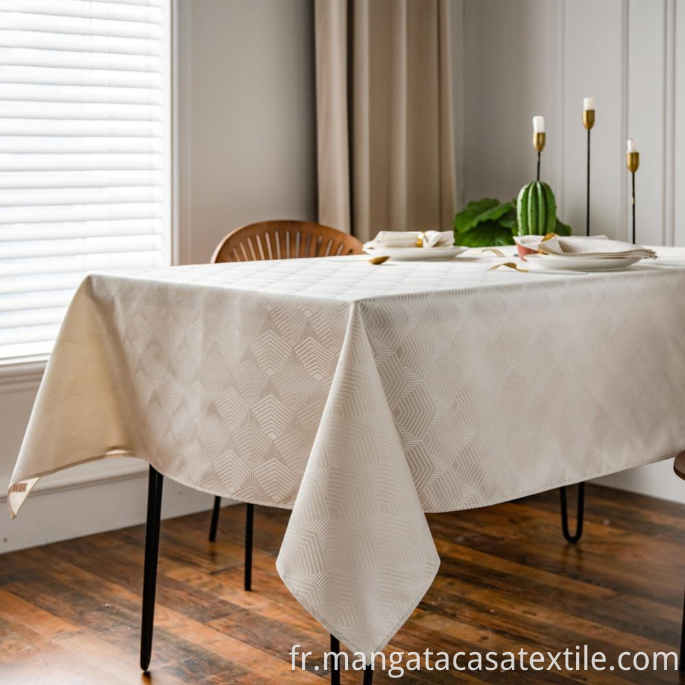 Beige Waterproof Tablecloth